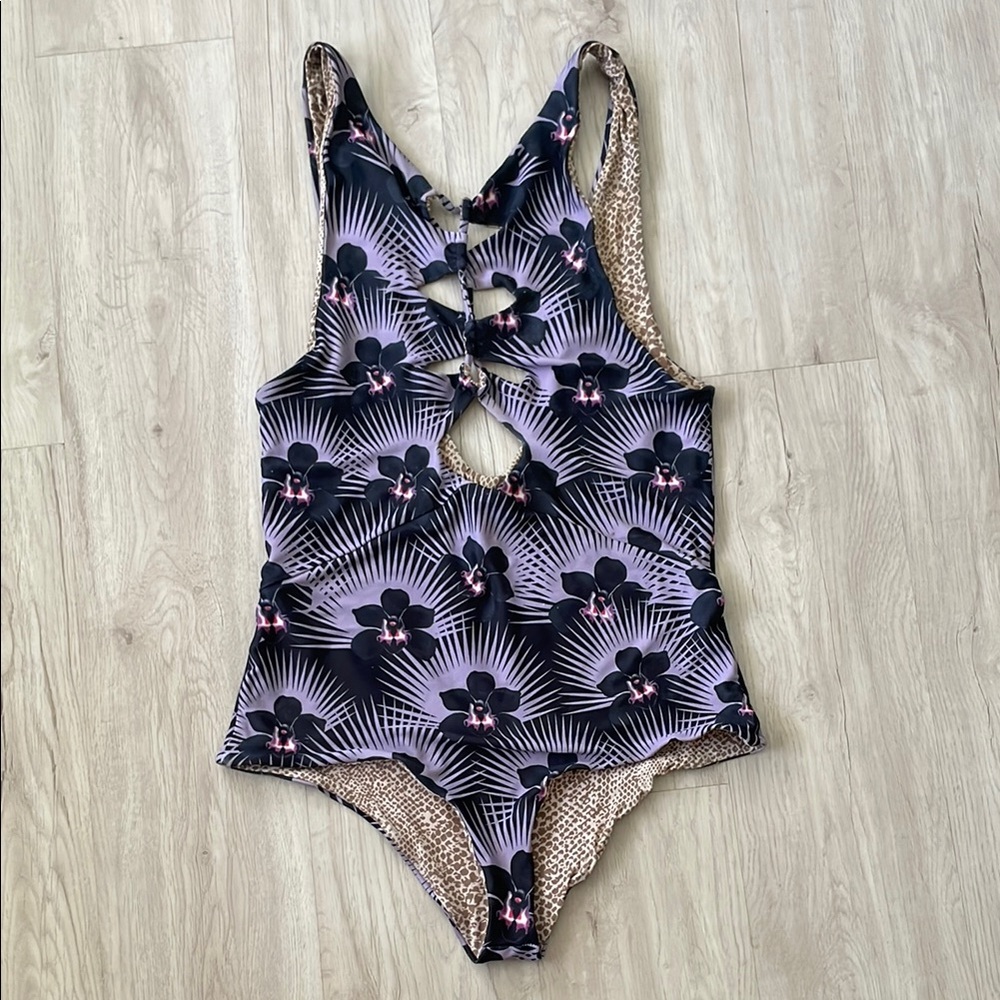 Acacia Swimwear Purple Floral One Piece